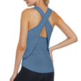 thumbnail image 3 of Tank Tops for Women Racerback Sleeveless Athletic Tank Tops Scoop Neck Basic Undershirt Tennis Yoga Athletic Running Shirts Oversized Gym Clothes (Dark Blue,L), 3 of 5
