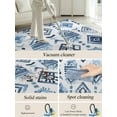 thumbnail image 5 of Bohemia Area Rug for Bedroom 4x6 Ft Blue Argyle Abstract Geometric Texture Ethnic Style Super Soft fuzzy Throw Rug Non-Slip Fluffy Plush Indoor Floor Carpet for Living Room Nursery Home Decor, 5 of 8