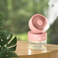 thumbnail image 6 of USB Humidifying Desk Fan - 3-Speed Cooling Fan with Atomizer, Foldable & Adjustable, Quiet 22dB, Night Light, Type-C Rechargeable (Pink), 6 of 6