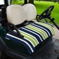 thumbnail image 2 of Golf Cart Seat Covers for 2 Seater,Navy Blue Green Striped Microfiber Cart Seat Towel Blanket,Modern Minimalist Ombre Lines Absorbent Breathable Non Slip Bench Seats Protector for Golf Course 51"x31", 2 of 9