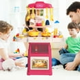 thumbnail image 5 of KOPPOP Play Kitchen for Toddlers with Light and Sound, Kids Kitchen Playset with Steam Sprayer and Sink, Learning Toy Kitchen Set for Boys and Girls Ages 3 4 5 6 (Pink), 5 of 7