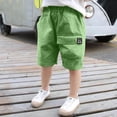 thumbnail image 2 of KHJSJOK Kids Boys Summer Solid Cargo Shorts Pants Elastic Waist with Pocket Thin Style for 4 to 15 Years, 2 of 5