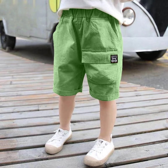 Boys' Summer Thin Workwear Shorts with Elastic Waist