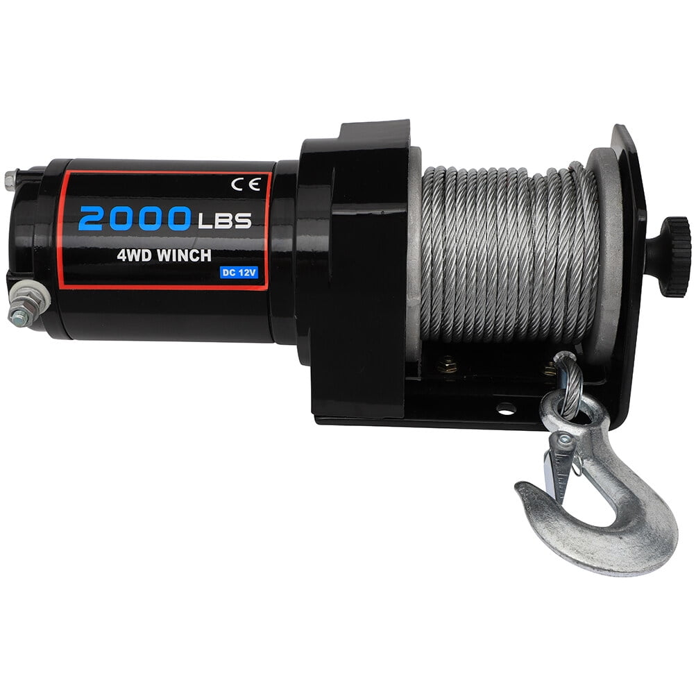 CCIYU Durable 12V 2000LB Electric Winch Towing Trailer Steel Cable Off Road for JEEP Wrangler