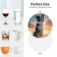 thumbnail image 6 of Honeii Cloud Border Collie print Leather Coaster Set of 4, ideal for safeguarding your furniture from drinks spills and effortless cleanup-Round Shape, 6 of 6