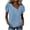 Light Blue, variant on 100% Cotton Blouses for Women V-Neck Button Short Sleeve Shirts Solid Color Pullover Casual Plus Size Summer Tops,Size S-2XL