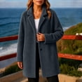 thumbnail image 2 of Plus Size Womens Business Casual Fleece Fall Jackets Trendy Mid-Length Oversized Winter Coats with Pockets Lapel Collar Button Down Outerwear, 2 of 6