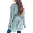 thumbnail image 2 of Suéter de punto trenzado de manga larga para mujer, cárdigan de frente abierto, ropa exterior suelta Xishao ropa, 2 of 2