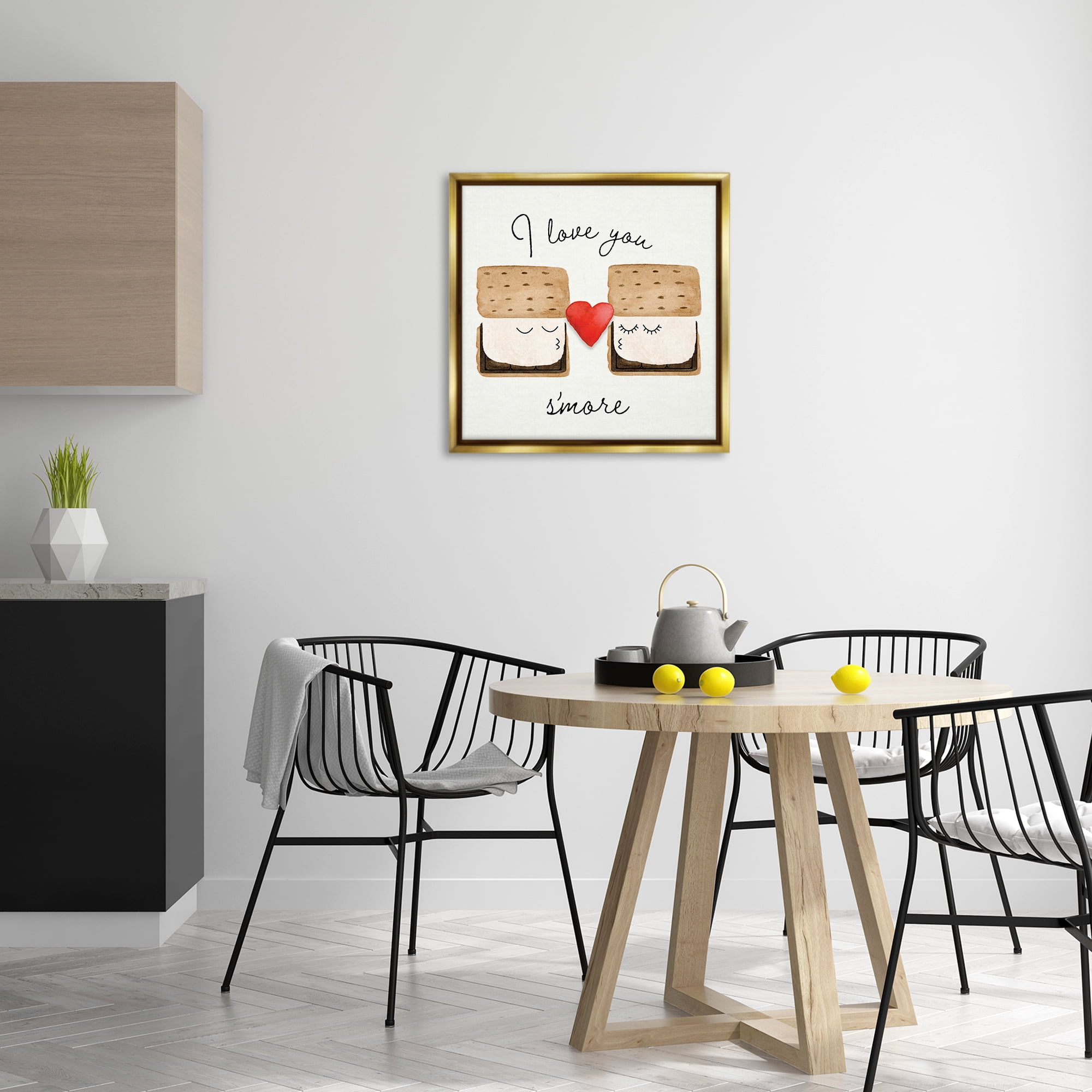 Stupell Industries Love You S'more Food & Beverage Painting Gold Floater Framed Canvas Art Print Wall Art, 25 x 25