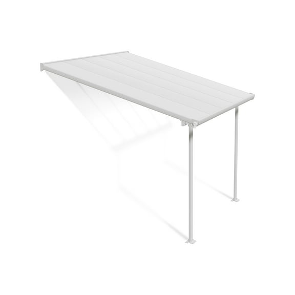 Palram - Canopia Feria 10' x 10' Polycarbonate/Galvanized Steel Patio Cover - White/White