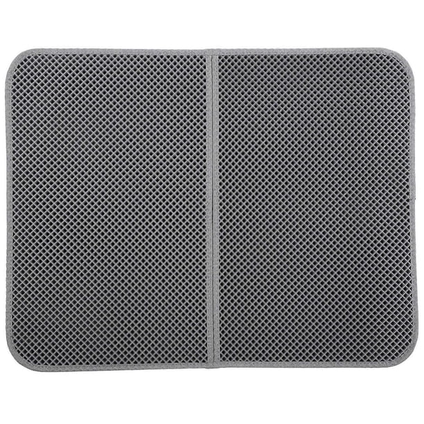 EVA Double Layer Cat Litter Trapping Mat AntiSlip Soft Litter Catcher Scatter Control Pad(Gray L)