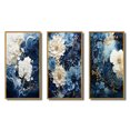 thumbnail image 2 of Designart "Liquid Ink VORTEX III" Abstract Framed Wall Art Set Of 3 - Gold Spirals Frame Gallery Set For Office Decor, 2 of 7