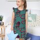 thumbnail image 4 of Fotbe Snake And Rose Vestido de Dormir para Niñas de 3 a 10 Años, Mangas Cortas, Estilo Princesa, Pijama Camisón con Mangas Voladas-X-Large, 4 of 6