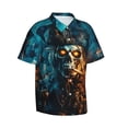 thumbnail image 2 of Men's Casual Short Sleeve Button Down Hawaiian Shirts,Skeleton Pirate Skull Shirts Regular Fit Beach Bowling Shirts with Front Pocket,L, 2 of 7