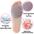 thumbnail image 2 of 3 Pairs Women's Toe Topper Socks Non Slip Toe Cover No Show Half Socks with Cushion Pad, 2 of 6