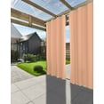 thumbnail image 3 of Outdoor Curtains for Patio Peach Coral Solid Color Waterproof Privacy Outside Curtains with 2 Tiebacks Grommet Top Pergola Curtains for Porch Cabana Gazebo 1 Panel, 54x108 inch, 3 of 7