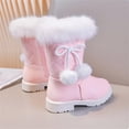 thumbnail image 6 of BXJX Girls Snow Boots, Warm Outdoor Fleece Lined Zipper Winter Shoots Pink Size 12 Little Kids, 6 of 9