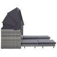 thumbnail image 5 of vidaXL 3 Seater Sofa Convertible Sleeper Sofa Bed with Cushions PE Rattan, 5 of 26