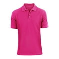 thumbnail image 2 of Men's Polo Golf Classic Sports Casual Cotton Short Sleeve Jersey Shirt Hot Pink - Small, 2 of 3