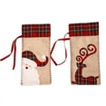 thumbnail image 2 of 2 fundas para botellas de vino de gnomo de Navidad, hechas a mano, bolsas para botellas de vino, decoraciones para fiestas de mesa navideñas, estilo de regalo 2 Rojo Verde, 2 of 5