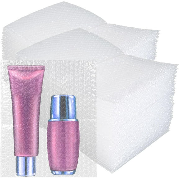 100 Pcs Clear Bubble Pouches, 6x10 Inch Bubble Bag Wrap, Foam Bags with Double Walled Cushioning for Moving, Shipping & Packing