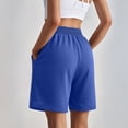 thumbnail image 4 of Resicozy Womens Athletic Sweat Shorts Soft Drawstring High Waisted Active Short Comfy Casual Plain Lounge Shorts with Pockets Blue XL, 4 of 7