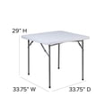 thumbnail image 2 of 34'' Square Granite White Plastic Folding Table, 2 of 9