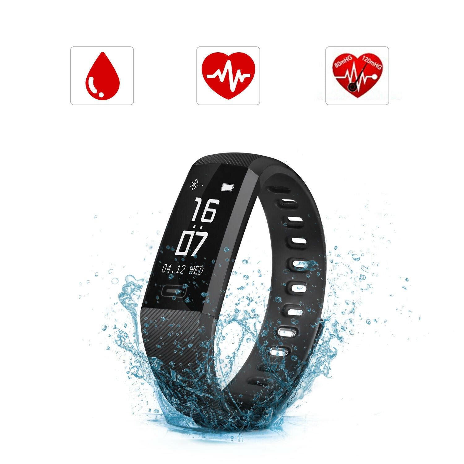 Fitness Tracker with Blood Pressure HR Monitor - Upgraded Activity Tracker Watch with Heart Rate Color Monitor IP68 Pedometer Calorie Counter
