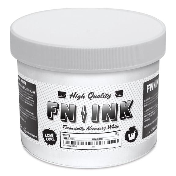 FN Ink Plastisol Screen Printing Ink - White, Quart