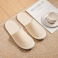 thumbnail image 3 of KYAIGUO 4PCS Disposable Slippers Non-slip Wear-Resistant Thickened Bottom Linen Spa Slippers Closed Toe House Slippers for Guests,Hotel,Guest,Travel, 3 of 7