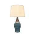 thumbnail image 3 of Aspen Creative 40185-11, 27-1/2" High Transitional Ceramic Table Lamp, Brown & Blue and Hardback Empire Shaped Lamp Shade in White, 15-1/2" Wide, 3 of 4