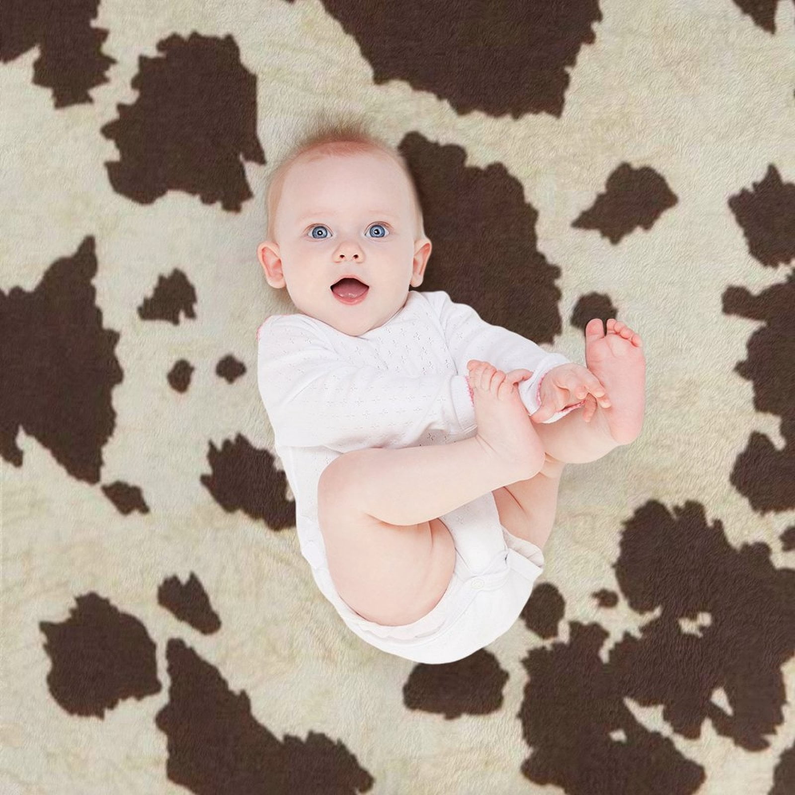 Brown and White Cow Print The Full Collection of Flannel Blanket Lightweight Cozy Bed Blankets Soft Throw Blanket Fit Couch Sofa for Kids Adults 60"×80"
