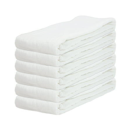 6 Pack of Floursack Kitchen Towels - Large 36 x 36 in. White 100% Cotton Absorbent Quick Drying Cloths