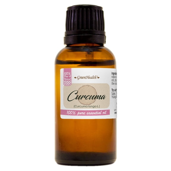 GreenHealth Curcuma Essential Oil 1 fl oz Amber Glass Bottle with Euro Dropper