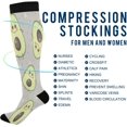 thumbnail image 4 of FREEAMG Avocado Compression Socks for Women Men, Circulation Knee High Stockings for Running Cycling Medical, 1Pair, 4 of 7