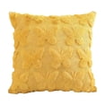 thumbnail image 2 of Butterfly Embossed Faux Fur Throw Pillow, Soft Plush Tufted Square Cushion with 3D Butterfly Pattern, Decorative Accent Pillow for Sofa, Bed, Living Room and Bedroom Decor 18x18in, 2 of 6