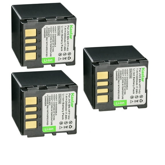 Kastar BN-VF714 Battery 3-Pack Replacement for JVC GZ-MG39AA GZ-MG39E GZ-MG39EK GZ-MG39EX GZ-MG39U GZ-MG39UC GZ-MG40 GZ-MG40AA GZ-MG40AC GZ-MG40E GZ-MG40EK GZ-MG40EX GZ-MG40EY GZ-MG40EZ Camera