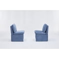 thumbnail image 6 of Modern Linen Dining Chairs Set of 2 with Casters and Storage - Blue, 6 of 11