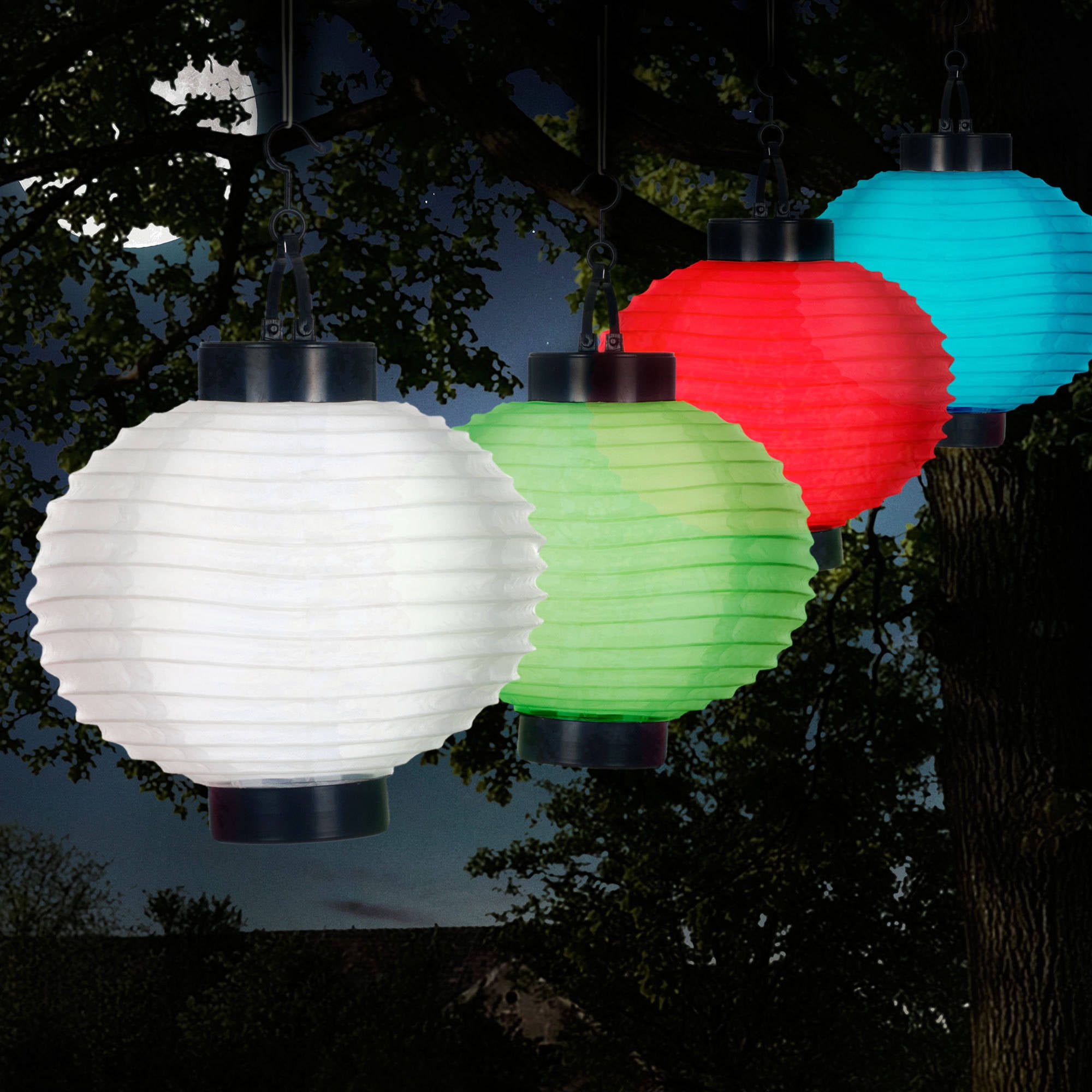 Pure Garden Outdoor Solar Chinese Lanterns Led Set Of 4 Com