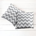 thumbnail image 2 of Ambesonne Grey Throw Pillow Cover 2 Pack, Geometrical Zigzag Stripes, 20", White Grey, 2 of 6
