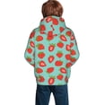 thumbnail image 3 of Bingfone Hand Drawn Strawberry Pattern Youth Classic Hoodies Soft Hooded Pullover Sweatshirts for Girls and Boys, 3 of 6