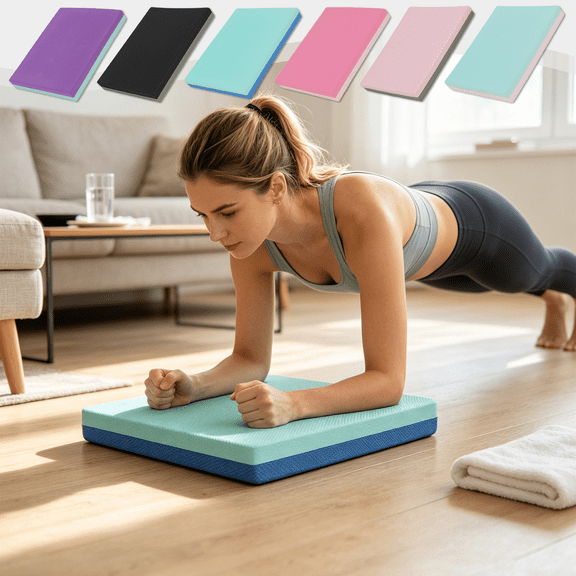 Yoga Knee Pad, Extra Thick Fitness Kneeling Pad, High Density Foam Support Mat, Non-Slip Home Gym Cushion for Women Men Beginners Advanced Use by MPOISVA