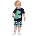 thumbnail image 3 of LNMQLPDBS Baby Boys' Clothing Sets Cartoon Dinosaur Letters Printed Short Sleeve Crewneck T Shirt & Elastic Waist Print Shorts 2pcs Outfits 24 Month Boy Clothes Kids Summer Casual Suits, 3 of 7