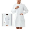 thumbnail image 4 of Gyexs White Lab Coat Women Men Long Sleeve Shirt Knee Length Casual Jackets Workwear Uniforms for Doctors Doctress #05 White Size L, 4 of 5
