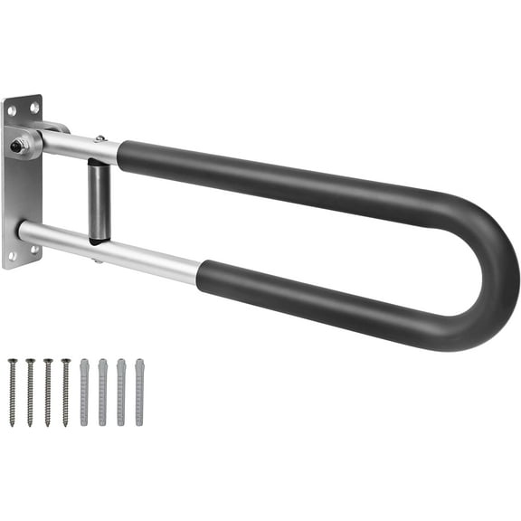 PEPE- Folding Padded Handicap Grab Bar for Toilet, Grab Rail for Bathroom (23 inch , x1 Unit)