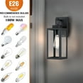 thumbnail image 4 of 14" Outdoor Lighting Wall Mount Dusk to Dawn Sensor Porch Light Fixture with Matte Black Finish, E26, 4 of 8