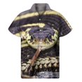 thumbnail image 5 of Camisas hawaianas con estampado 3D de serpiente para hombre, camisas de verano con solapa y botones, holgadas y con personalidad, de manga corta, 5 of 5