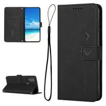 Wallet Case For Motorola Moto G Power (2022), Magnetic Closure Heart Patterned Embossed Premium PU Leather Kickstand Credit Card Holder Slots Wrist Strap Flip Folio Cover, Black