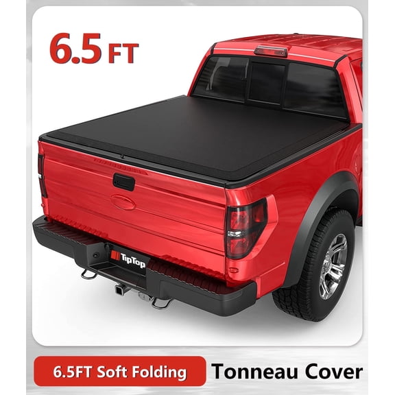 Tiptop Soft Folding Tonneau Cover Truck Bed For 2004-2014 FORD F-150 6.5ft Bed (78.8") | TPX3 |
