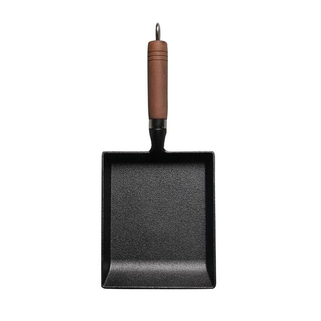 Plancha antiadherente Sartén Sartén para huevos BBQ Picnic Cuadrado Cocina de hierro